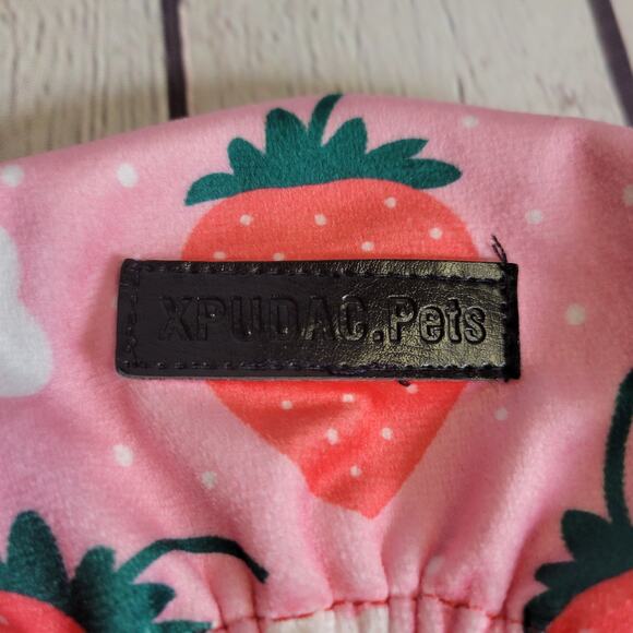 Xpudac Pets Dog Pajamas Strawberry print Size M - Picture 3 of 7